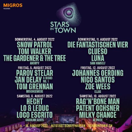 Stars in Town – Snow Patrol, Tom Walker und The Gardener & The Tree