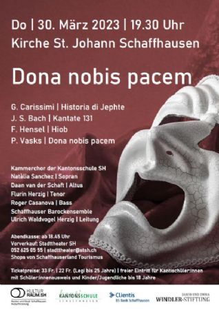 Dona nobis pacem – Friedenskonzert des Kammerchors der Kantonsschule Schaffhausen