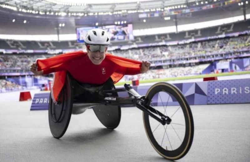 Empfang Paralympics-Siegerin Catherine Debrunner in Hüttlingen