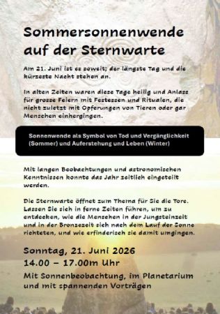 Sommersonnenwende auf der Sternwarte