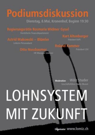 Podiumsdiskussion zur Volksmotion für ein gerechtes Lohnsystem mit Zukunft