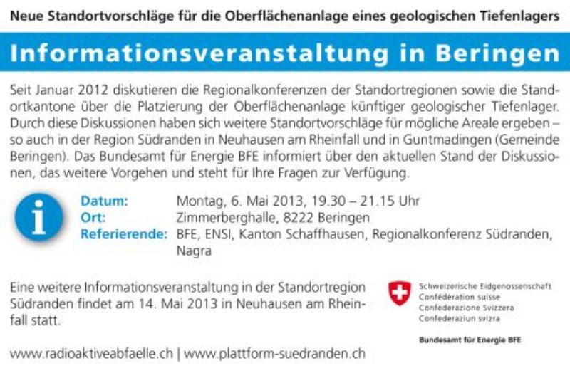 Radioaktive Abfälle –  Informationsveranstaltung