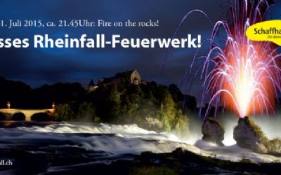 «Fire on the rocks» - Feuerwerk am Rheinfall