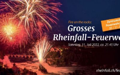 Grosses Rheinfall-Feuerwerk - «Fire on the rocks!»